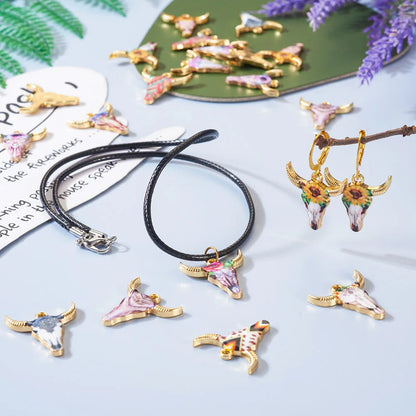 22Pcs Metal Cow Head Charms