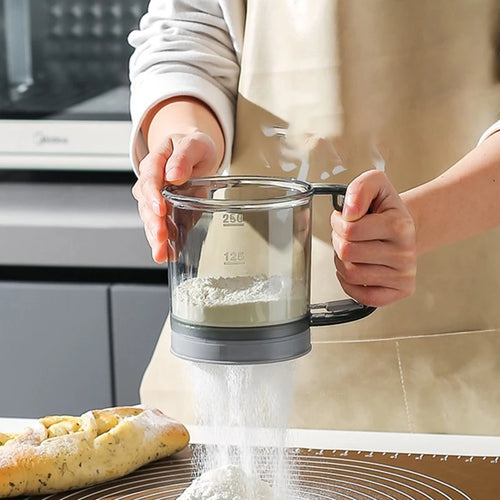Semi-Automatic Flour Sifter - Non-Stick Baking Sieve