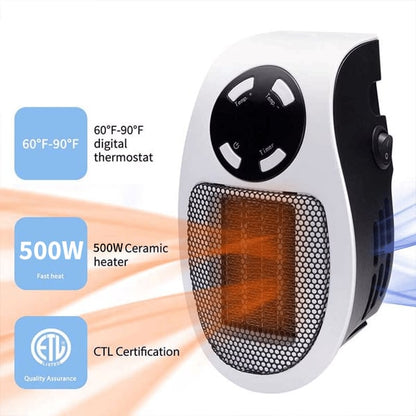 🔥450W Plug-in Electric Heater with Adjustable Thermostat🌡️Heating Your Home🏠