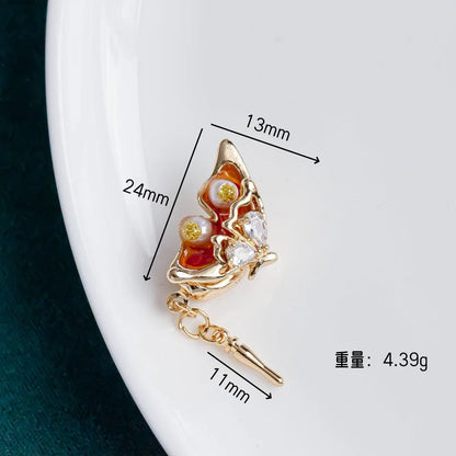 Flower Pearl Oil Painting Charms