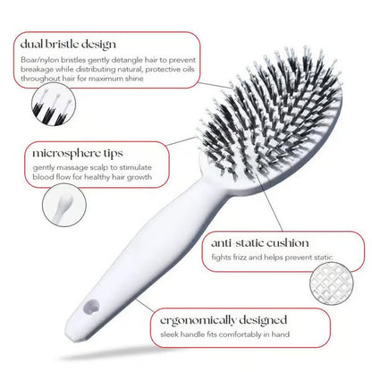 🎅🎅Sweeping the world-Famous 5x Sold Out Paddle Brush - Smoother, Stronger, Shinier Hair - Boar Bristle Brush with Nylon Bristles and Microsphere Massaging Tips