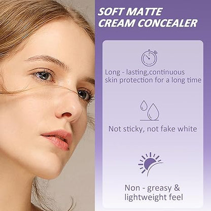 🔥Soft Matte Cream Concealer-Even Through Sweat or Rain
