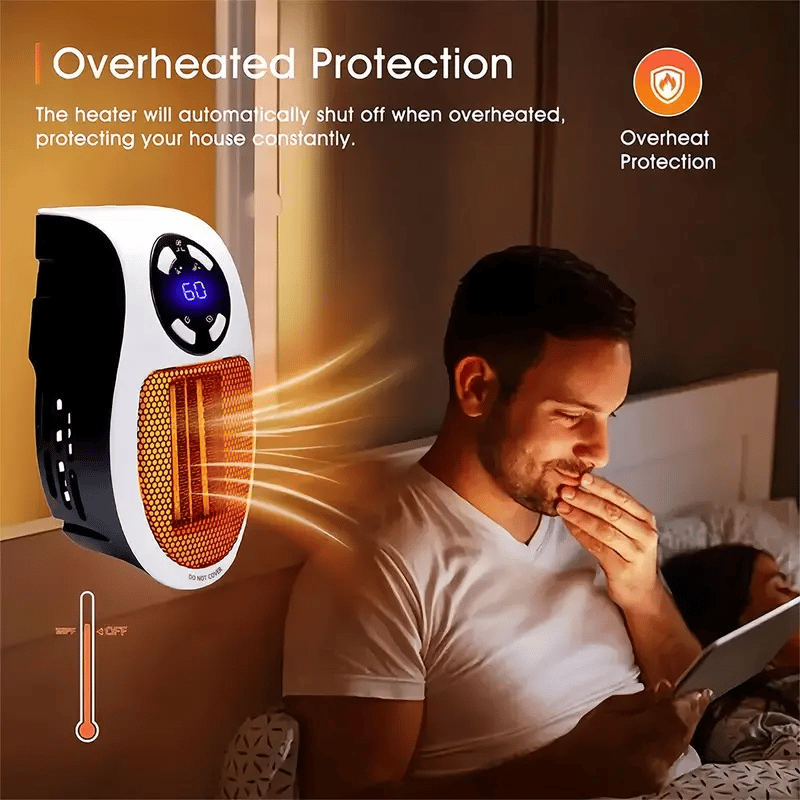 🔥450W Plug-in Electric Heater with Adjustable Thermostat🌡️Heating Your Home🏠