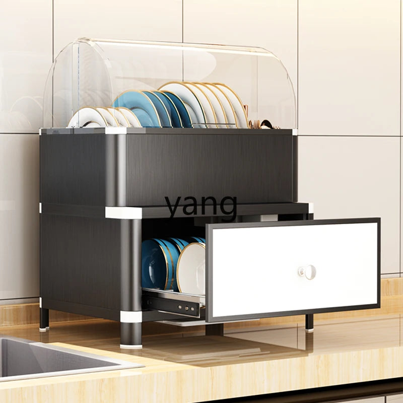 Kitchen Tabletop Dish Rack and Storage Box