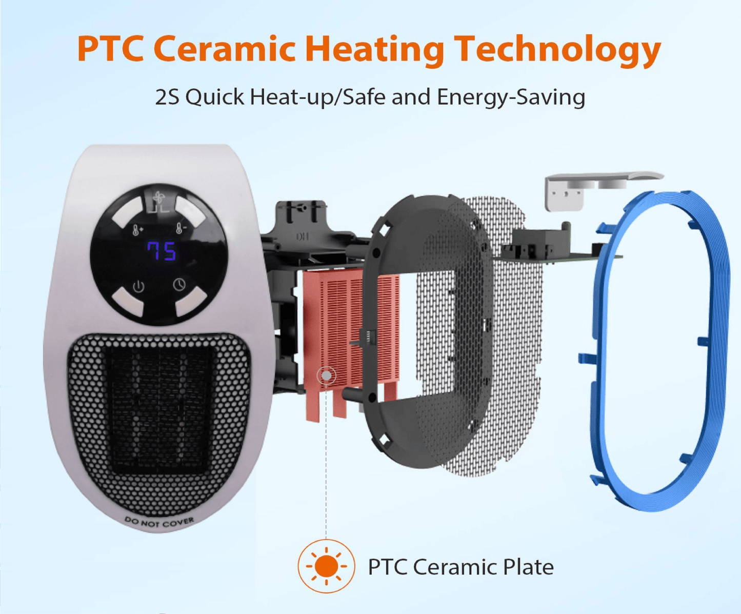 🔥450W Plug-in Electric Heater with Adjustable Thermostat🌡️Heating Your Home🏠