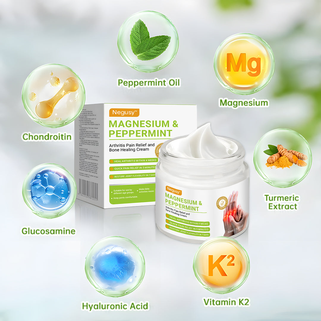 🎁NEGUSY™ Magnesium & Peppermint Arthritis & Bone Healing Cream – Fast Pain Relief & Joint Support