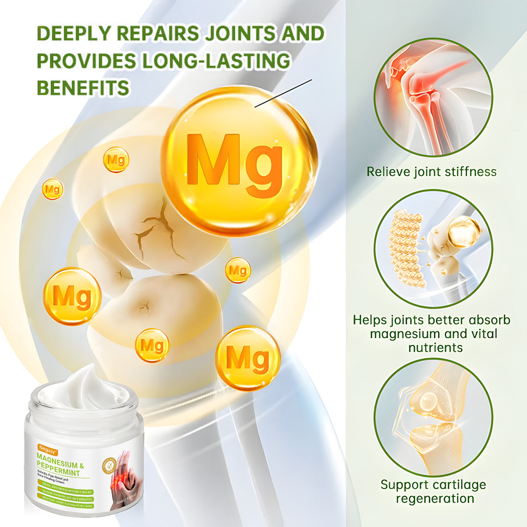 🎁NEGUSY™ Magnesium & Peppermint Arthritis & Bone Healing Cream – Fast Pain Relief & Joint Support