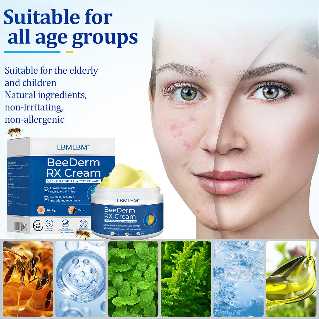 👩‍⚕️LBMLBM™ BeeDerm RX Cream, Painless, easy and gentle fix for warts, skin tags, lumps, infections, cysts and scars
