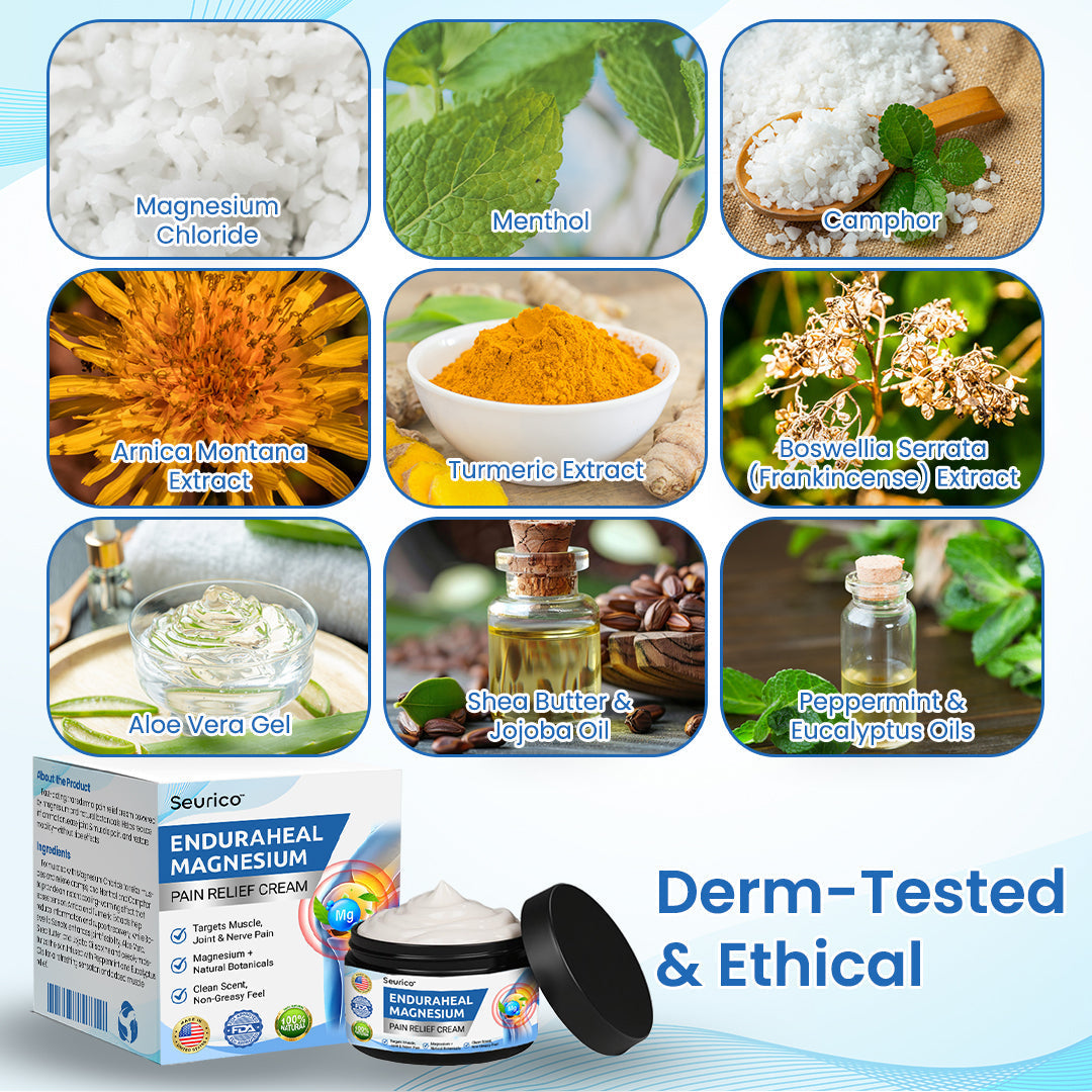 ✨Seurico™ EnduraHeal Magnesium Pain Relief Cream 💪🌿 – Natural Joint & Muscle Relief | Anti-Inflammatory | Fast Recovery Support