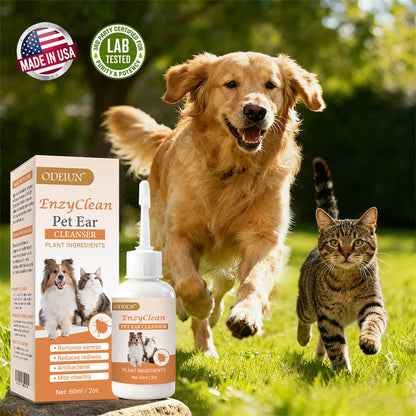 ODEIUN™ EnzyClean Pet Ear Cleaner 🐶🐱 Enzymatic Ear Care for Fast Itch and Odor Relief