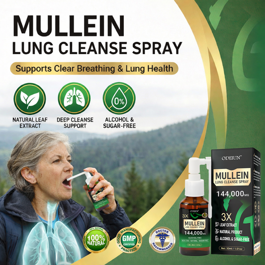 🌿 ODEIUN® 3X Concentrated Mullein Lung Cleanse Spray — Advanced Respiratory Detox & Clear Breathing