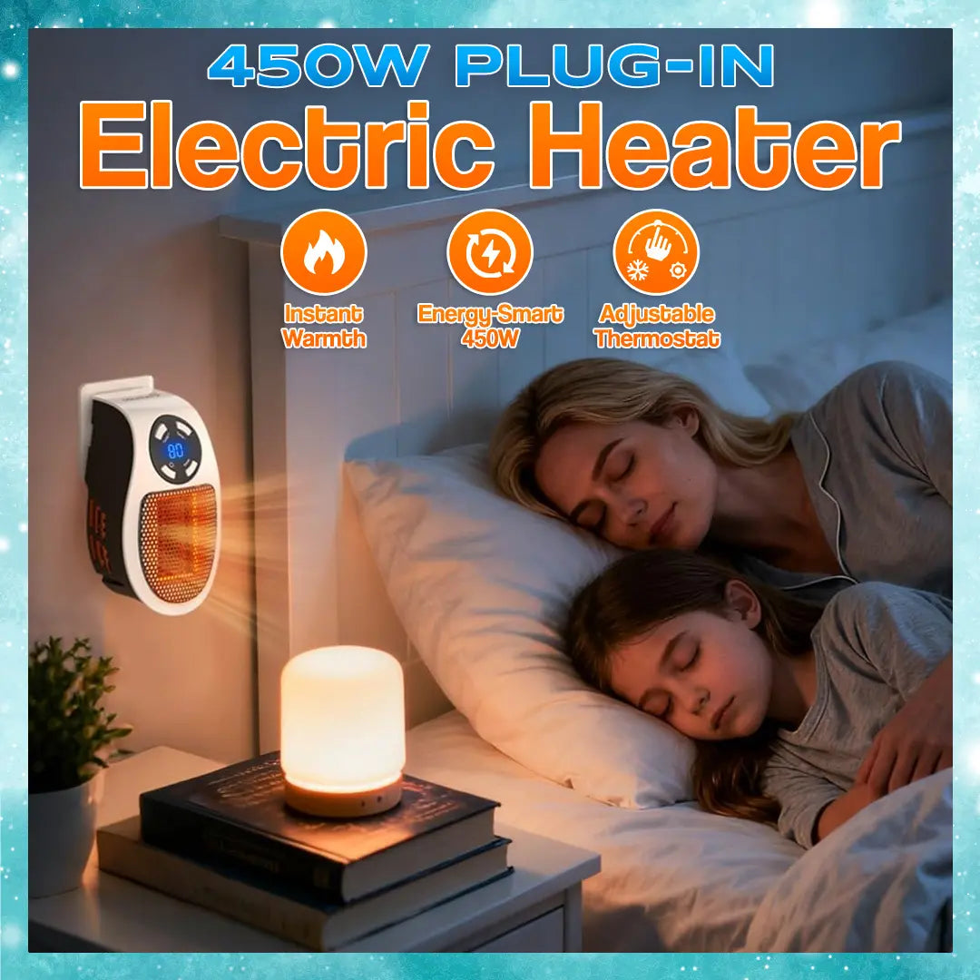 🔥450W Plug-in Electric Heater with Adjustable Thermostat🌡️Heating Your Home🏠
