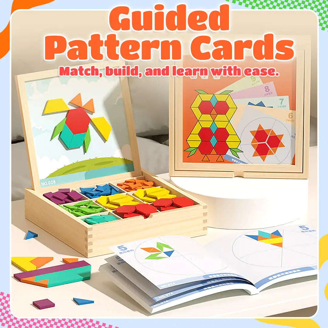 Montessori Magnetic Pattern Blocks - STEM Logic & Brain Teaser Puzzle (Travel Friendly) 🧩