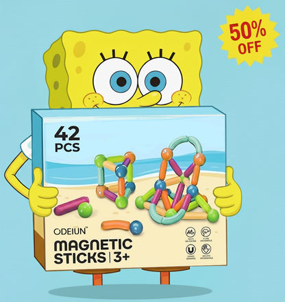 ODEIUN™ 42-Piece 3D Magnetic Puzzle Set - Safe ABS STEM Learning & Creative Building Blocks