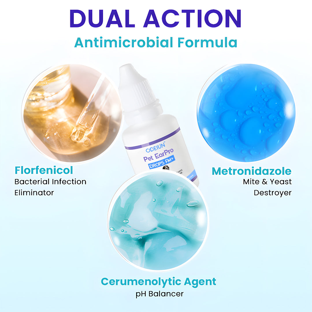 🩺 ODEIUN® Pet EarPro Drops FM+ | Vet-Grade Treatment for Mites, Yeast & Bacteria