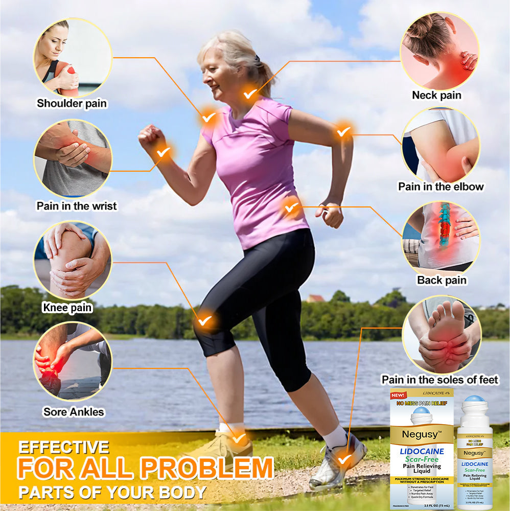 ✅ Negusy™ Lidocaine Scar-Free Pain Relief Liquid – AAOS Approved 👨‍⚕️ Reduces Joint Pain, Swelling & Stiffness