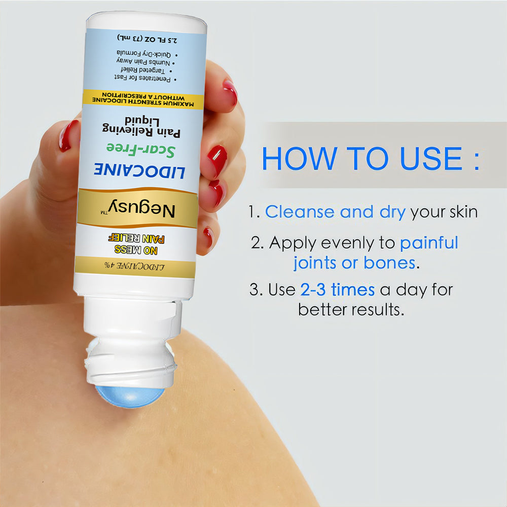 ✅ Negusy™ Lidocaine Scar-Free Pain Relief Liquid – AAOS Approved 👨‍⚕️ Reduces Joint Pain, Swelling & Stiffness