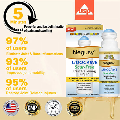 ✅ Negusy™ Lidocaine Scar-Free Pain Relief Liquid – AAOS Approved 👨‍⚕️ Reduces Joint Pain, Swelling & Stiffness