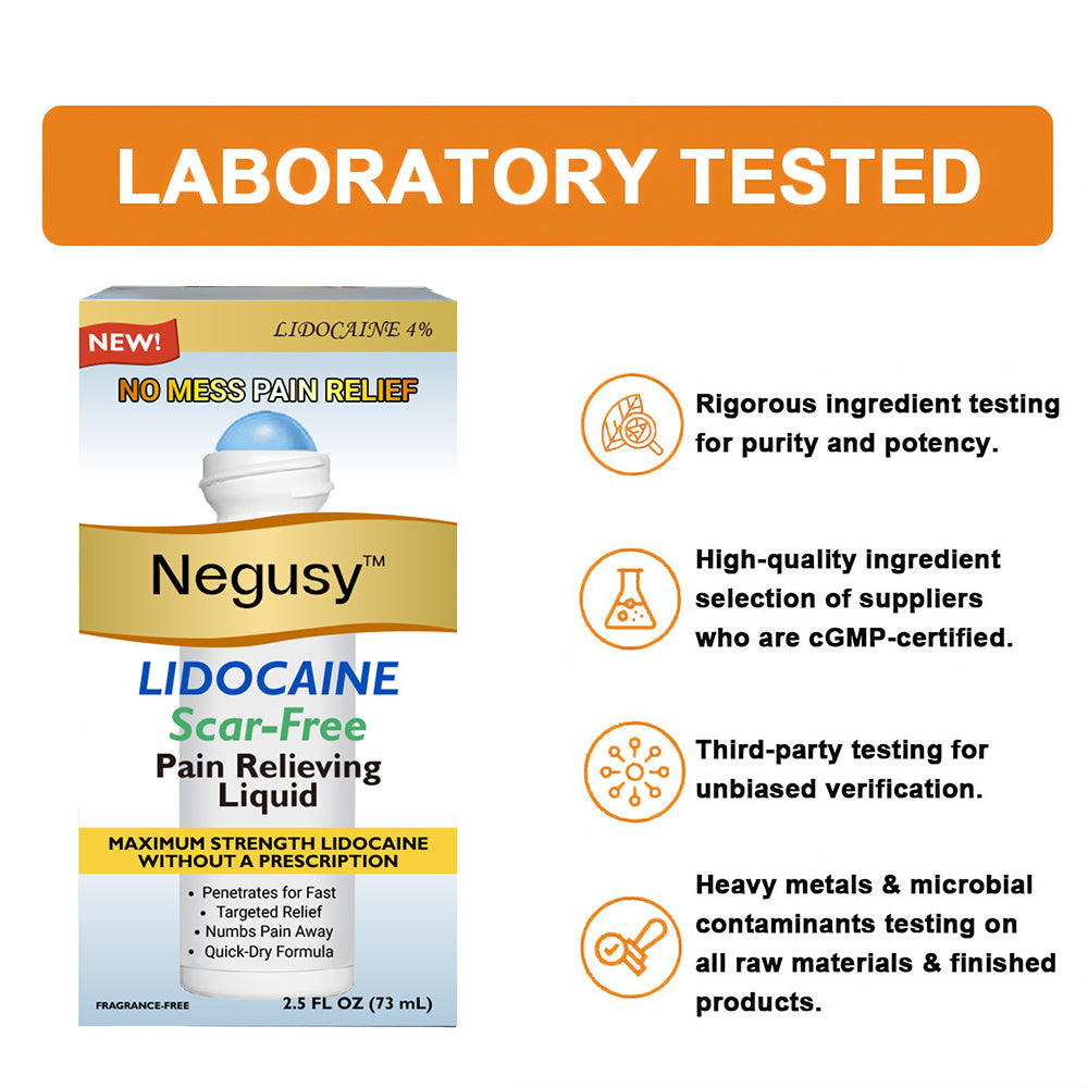 ✅ Negusy™ Lidocaine Scar-Free Pain Relief Liquid – AAOS Approved 👨‍⚕️ Reduces Joint Pain, Swelling & Stiffness