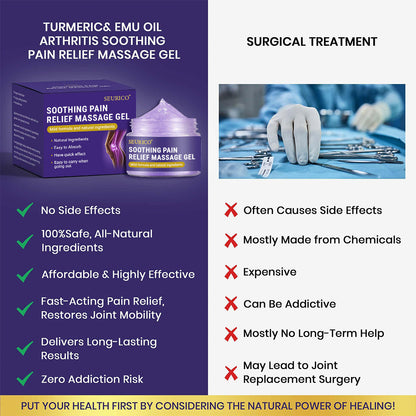 2025 New Upgrade Seurico™ Turmeric & Emu Oil Arthritis Soothing Pain Relief Massage Gel