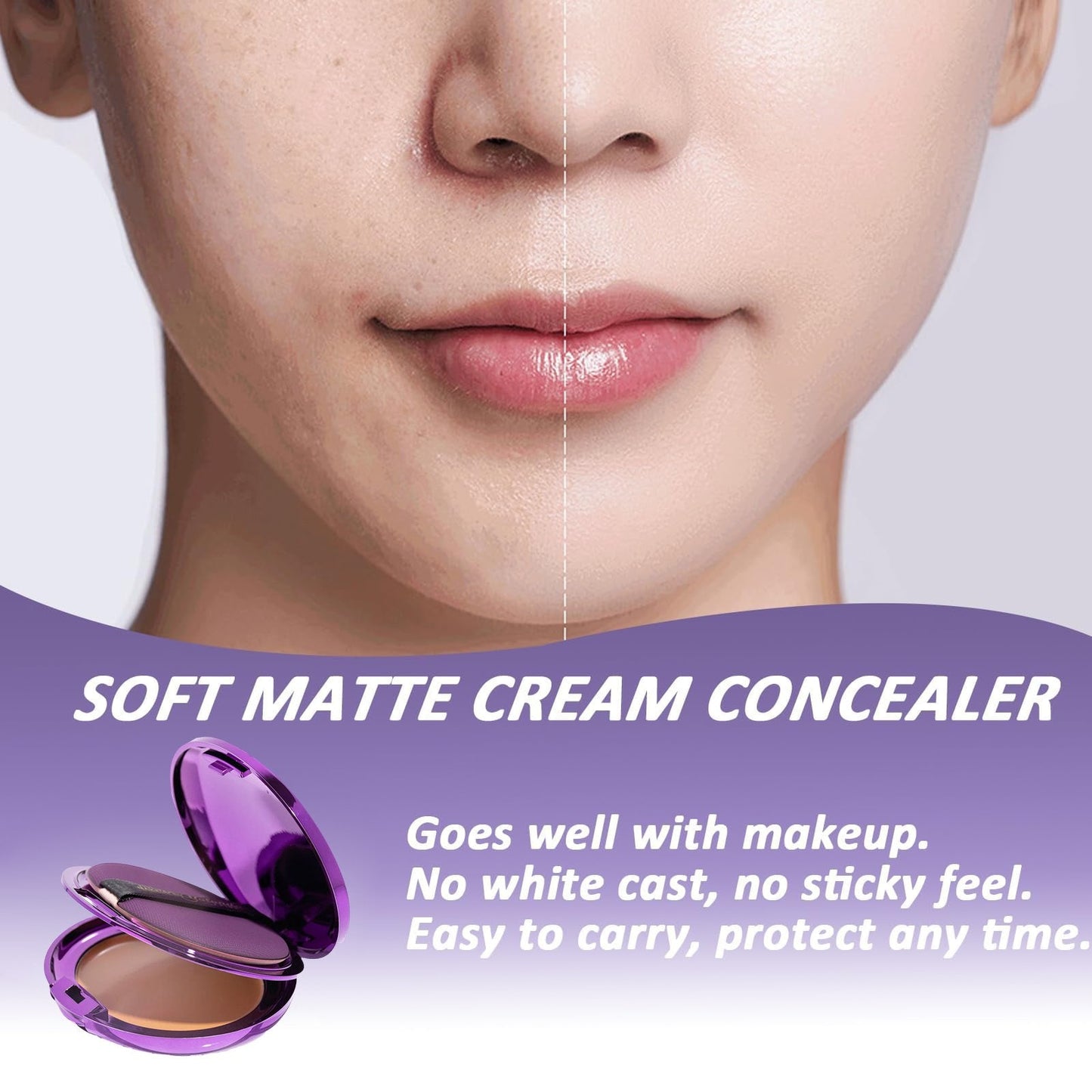 🔥Soft Matte Cream Concealer-Even Through Sweat or Rain