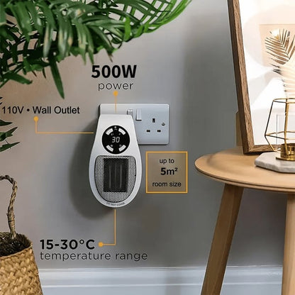 🔥450W Plug-in Electric Heater with Adjustable Thermostat🌡️Heating Your Home🏠
