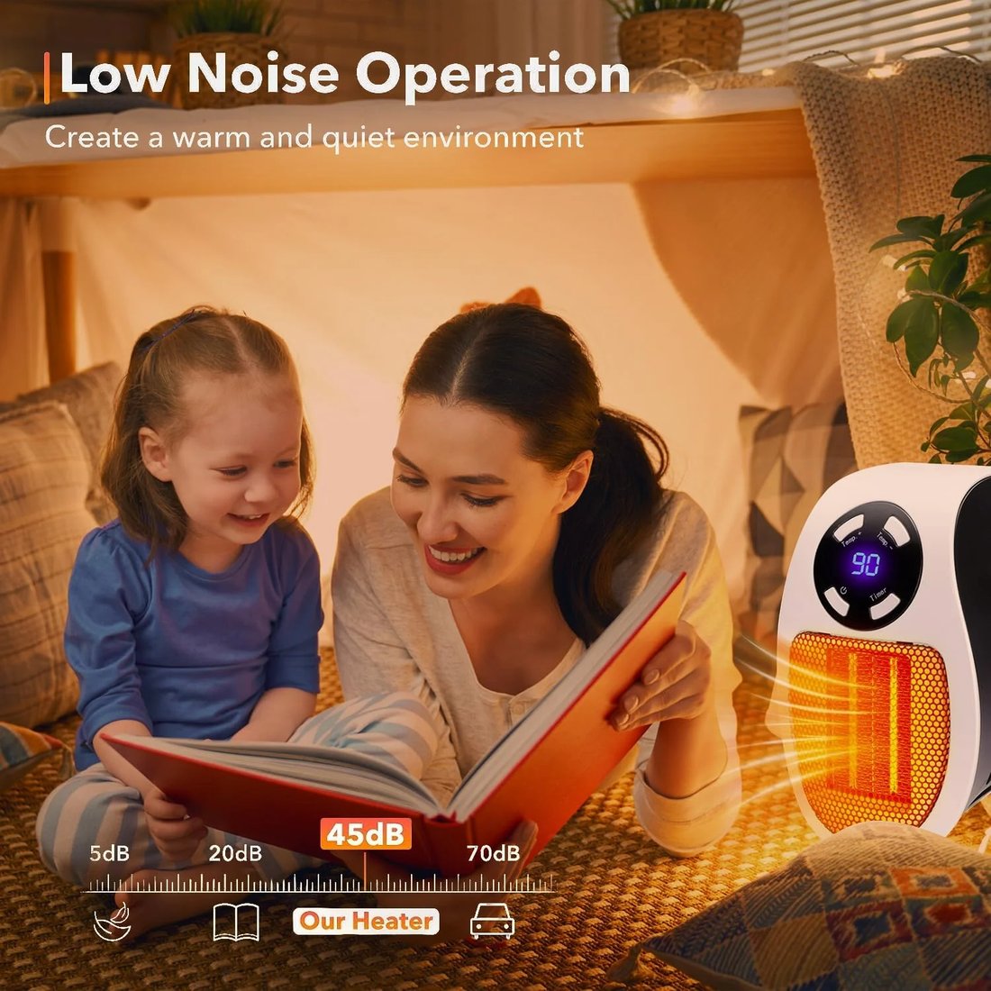 🔥450W Plug-in Electric Heater with Adjustable Thermostat🌡️Heating Your Home🏠