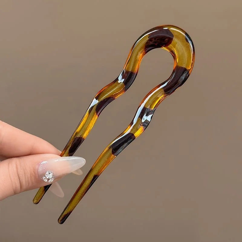 U-Shaped Tortoiseshell Hair Fork