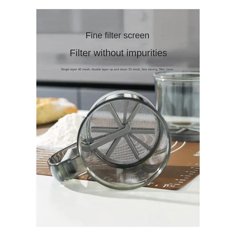 Semi-Automatic Flour Sifter - Non-Stick Baking Sieve