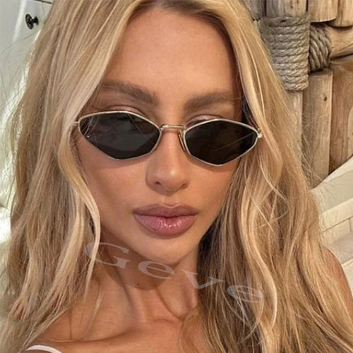 Trendy Polygonal Small Sunglasses